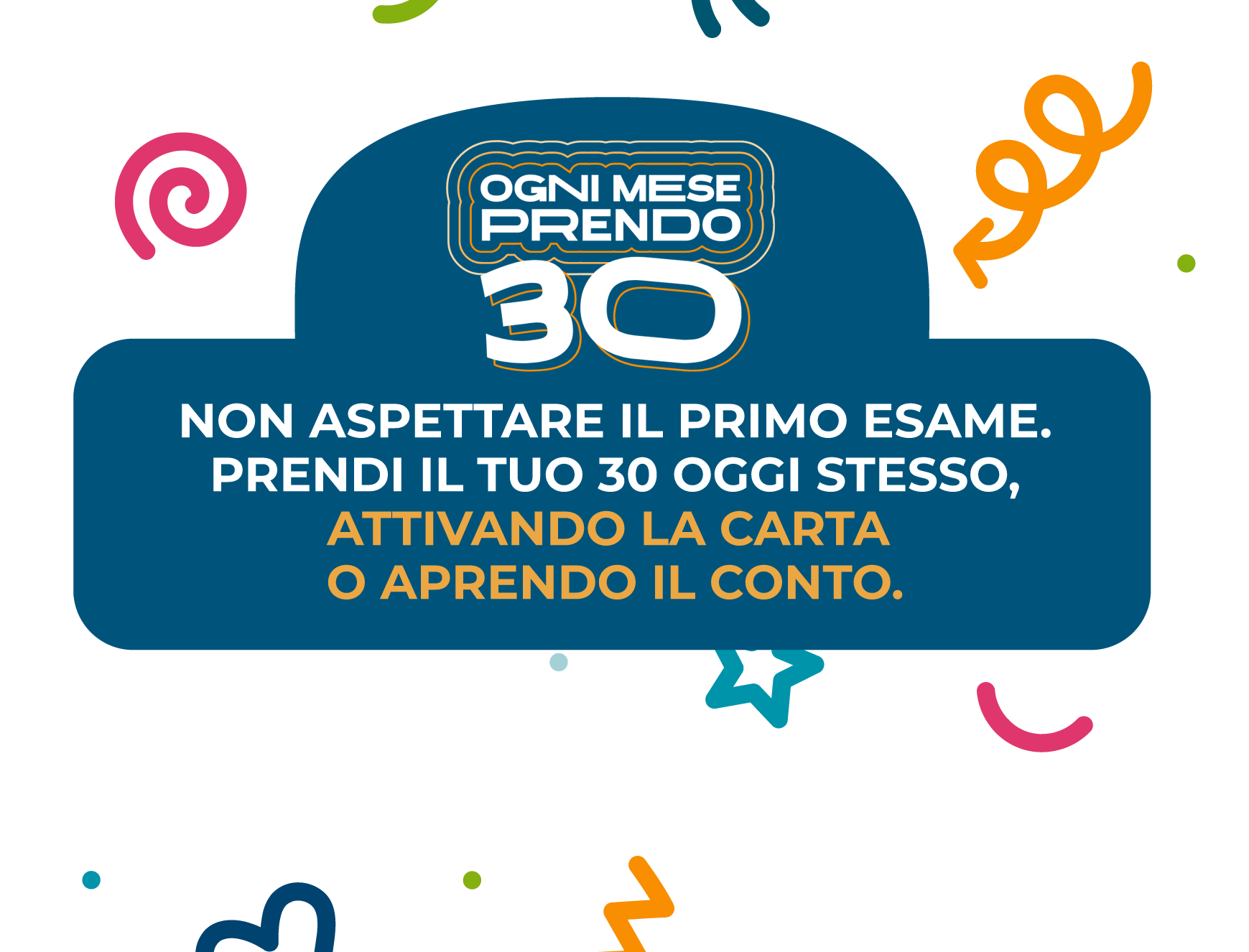 Promozione carta ateneo+ e conto SoPOP: 30 crediti di benvenuto e altri 30 euro di crediti ogni mese completando 3 missioni.