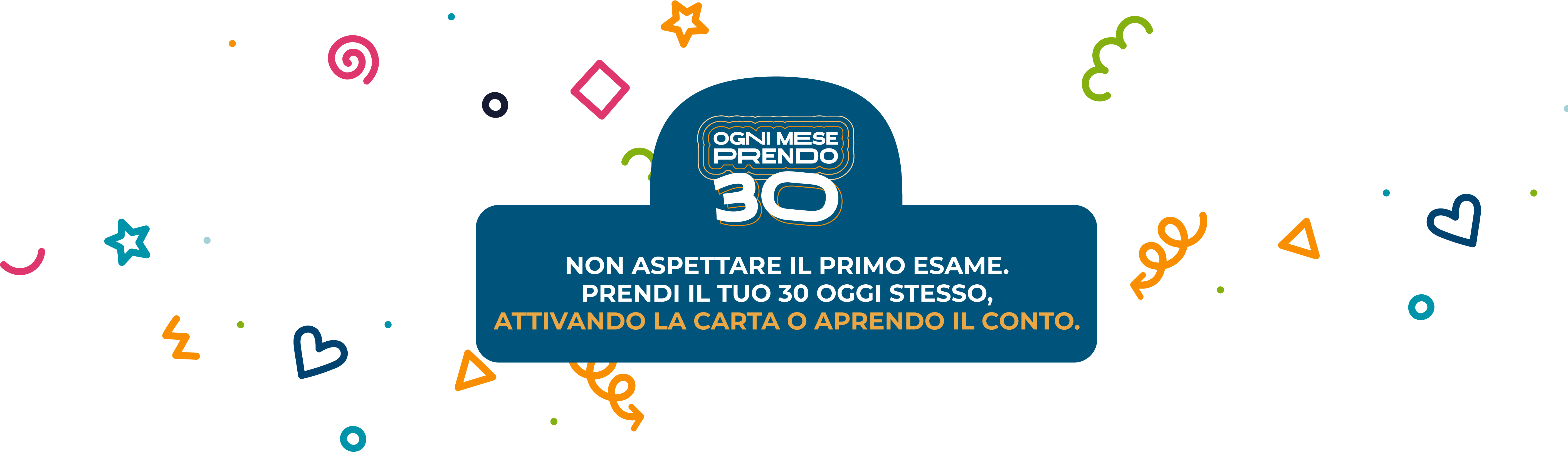 Promozione carta ateneo+ e conto SoPOP: 30 crediti di benvenuto e altri 30 euro di crediti ogni mese completando 3 missioni.